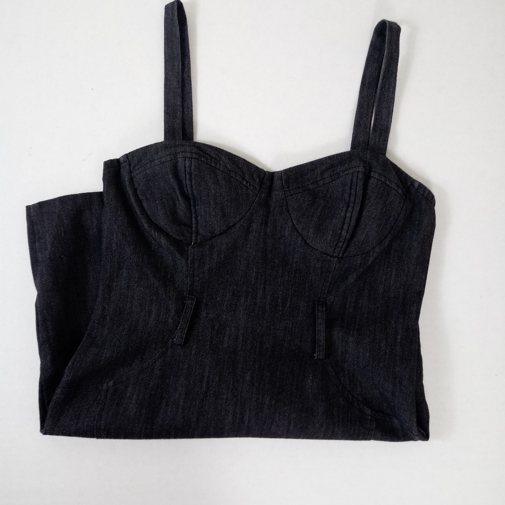Gracie Black Jean Dress L